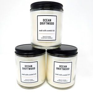 Ocean Driftwood Single Wick Candles, Set of 3, 7 oz each, BBW, New